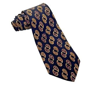 VTG Chaps Ralph Lauren Black Paisley AOP Silk Neat Preppy Tie